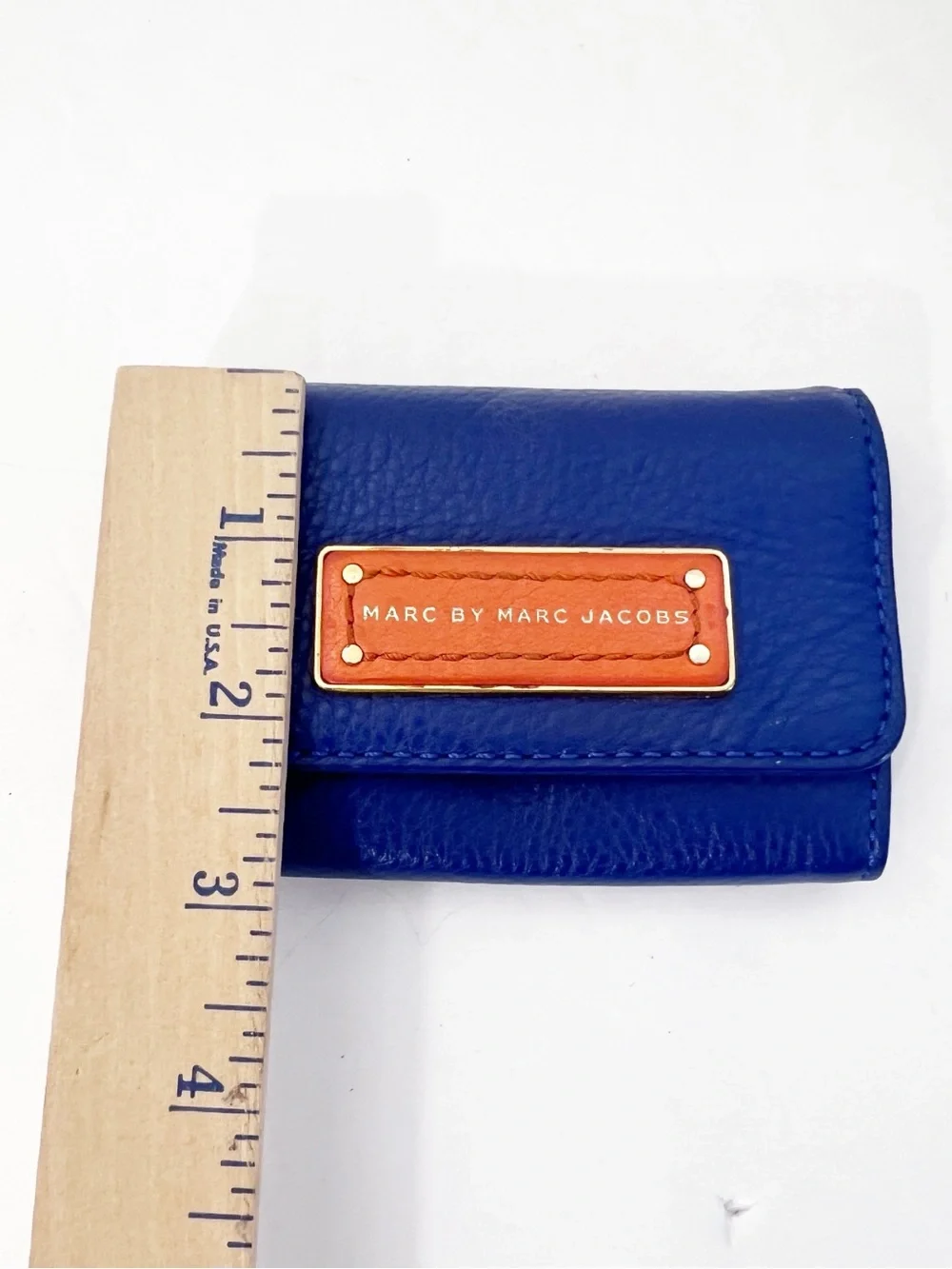Marc by Marc Jacobs Blue Pebbled Leather Mini Wallet